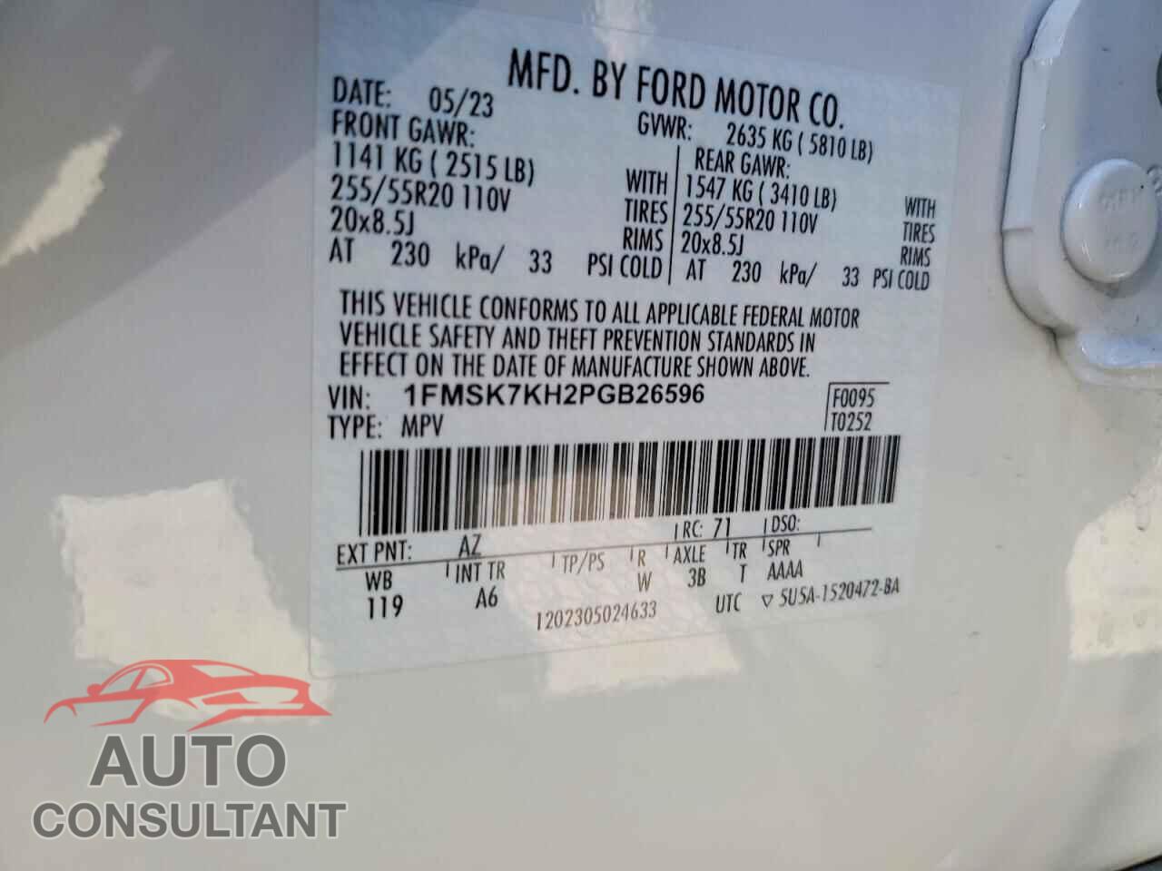 FORD EXPLORER 2023 - 1FMSK7KH2PGB26596
