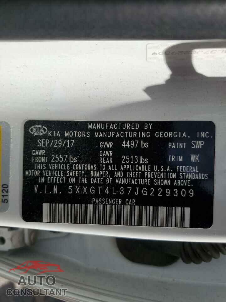 KIA OPTIMA 2018 - 5XXGT4L37JG229309