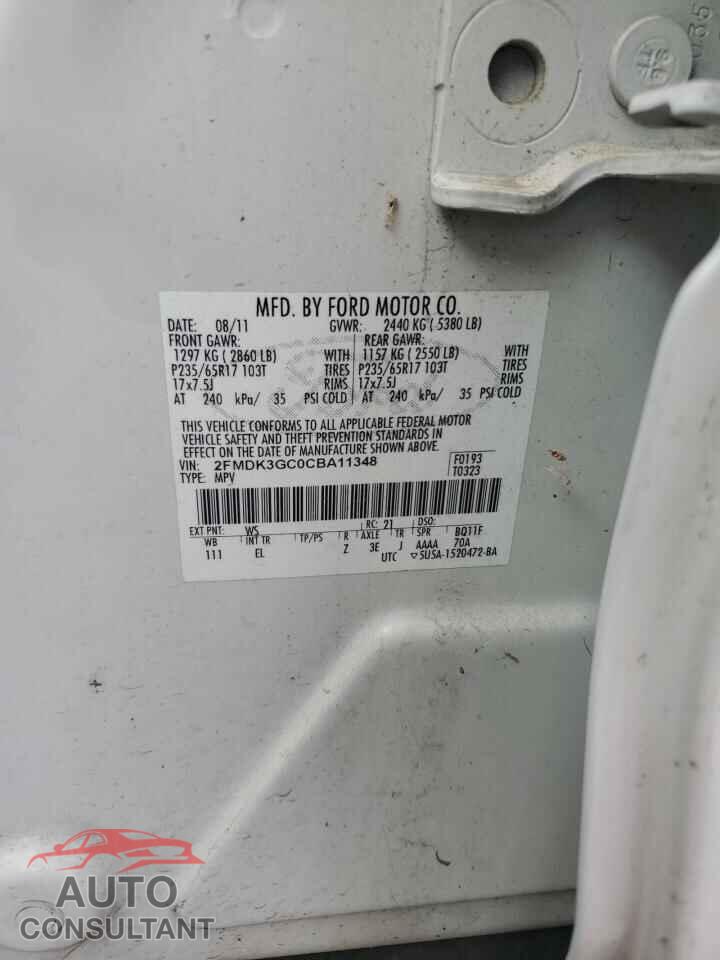 FORD EDGE 2012 - 2FMDK3GC0CBA11348