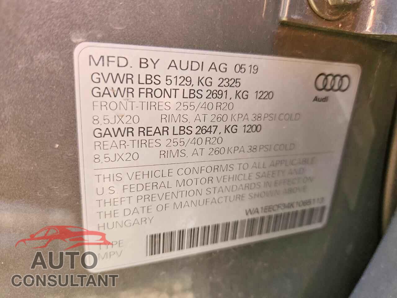 AUDI Q3 2019 - WA1EECF34K1065113