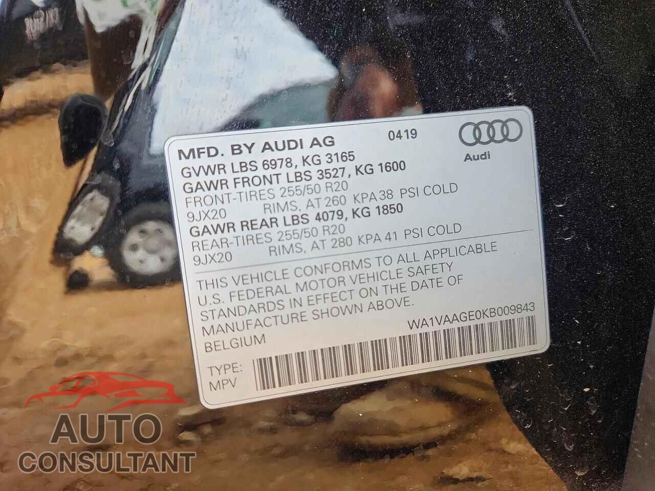 AUDI E-TRON 2019 - WA1VAAGE0KB009843
