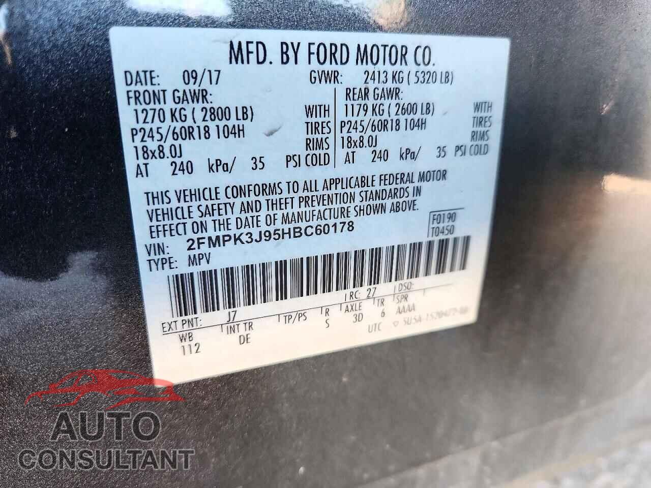 FORD EDGE 2017 - 2FMPK3J95HBC60178