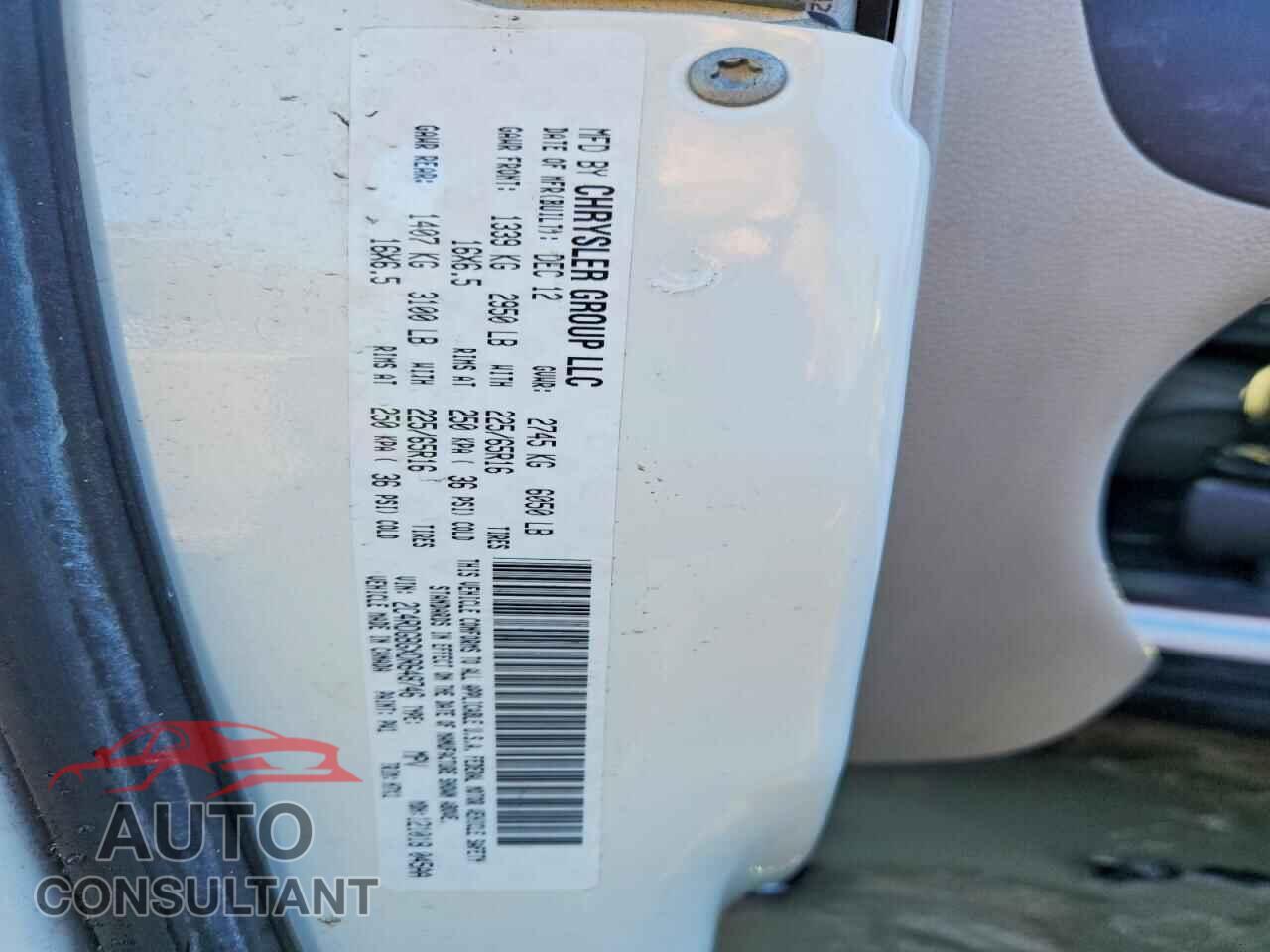 DODGE CARAVAN 2013 - 2C4RDGBGXDR648746