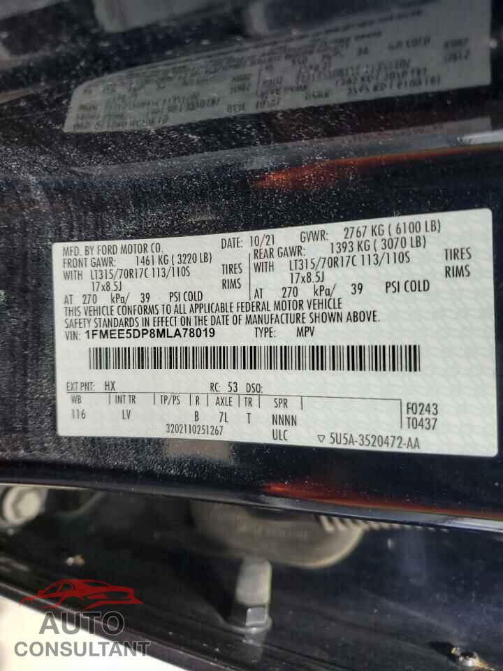 FORD BRONCO 2021 - 1FMEE5DP8MLA78019