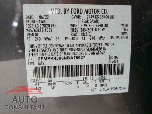 FORD EDGE 2022 - 2FMPK4J96NBA78927