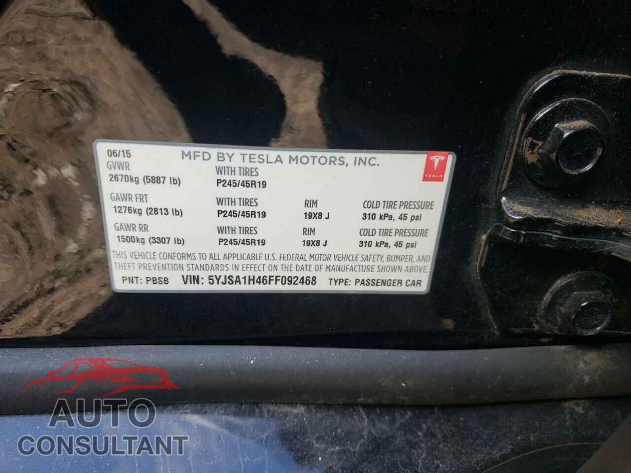TESLA MODEL S 2015 - 5YJSA1H46FF092468