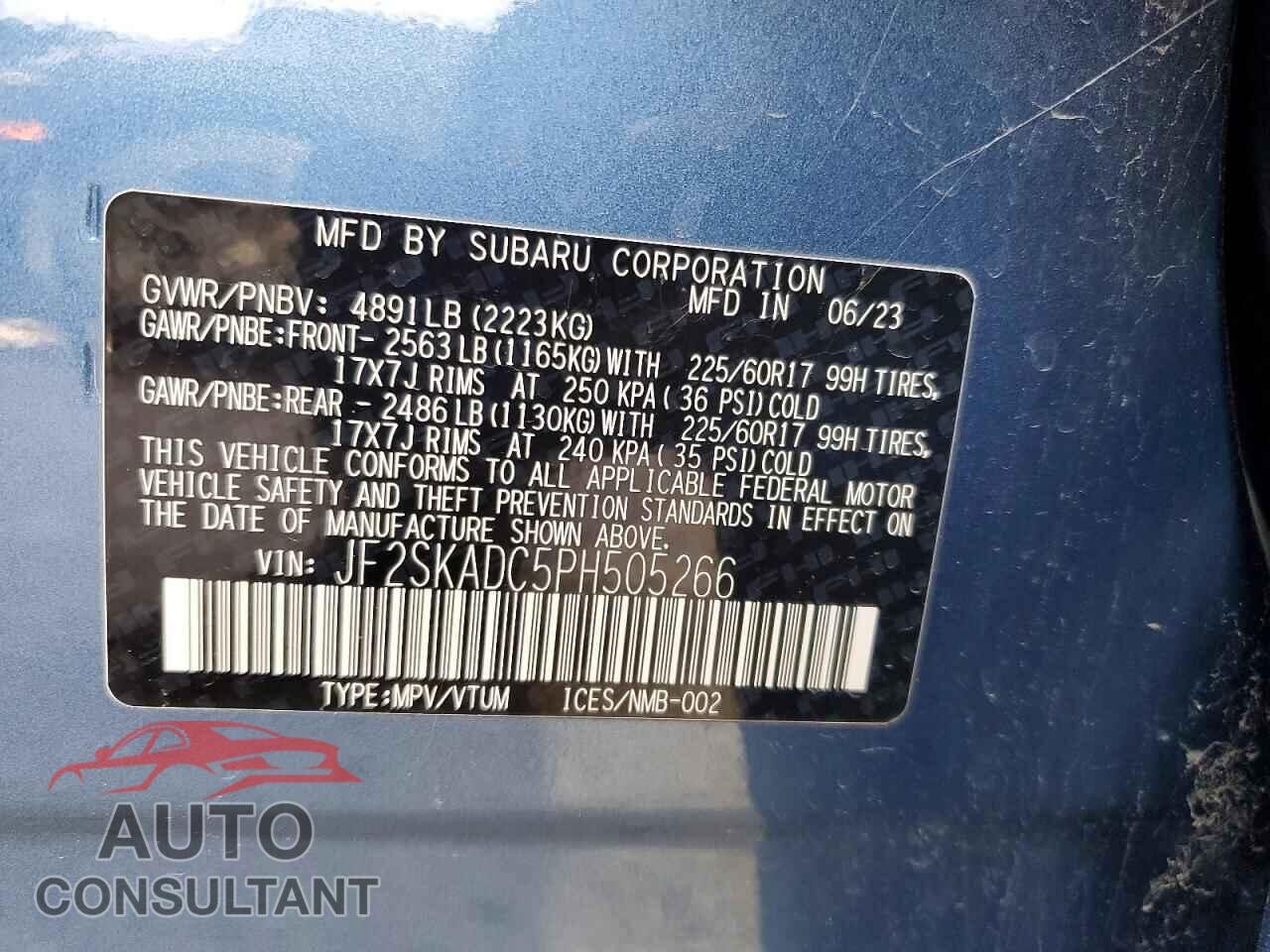 SUBARU FORESTER 2023 - JF2SKADC5PH505266