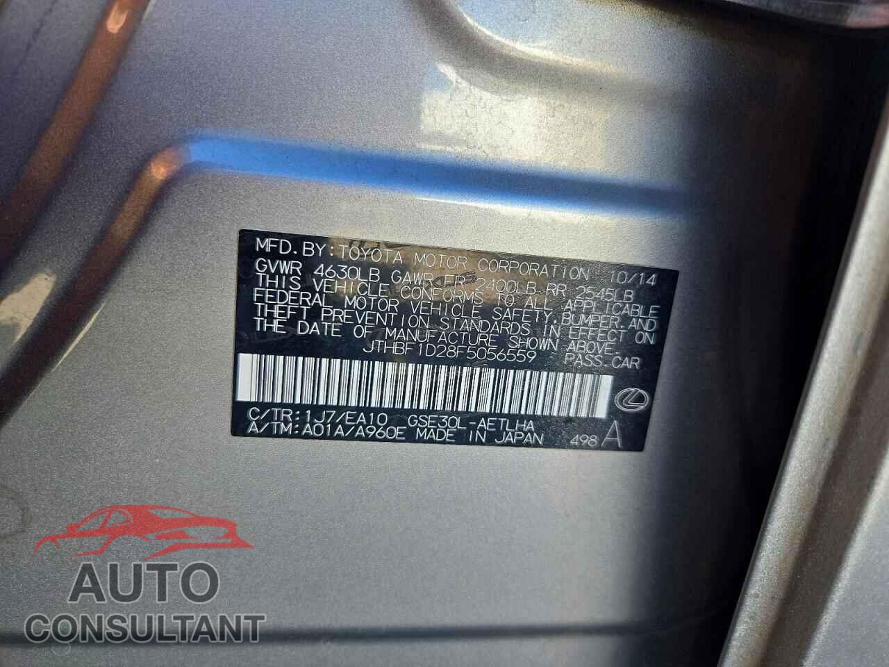 LEXUS IS 2015 - JTHBF1D28F5056559