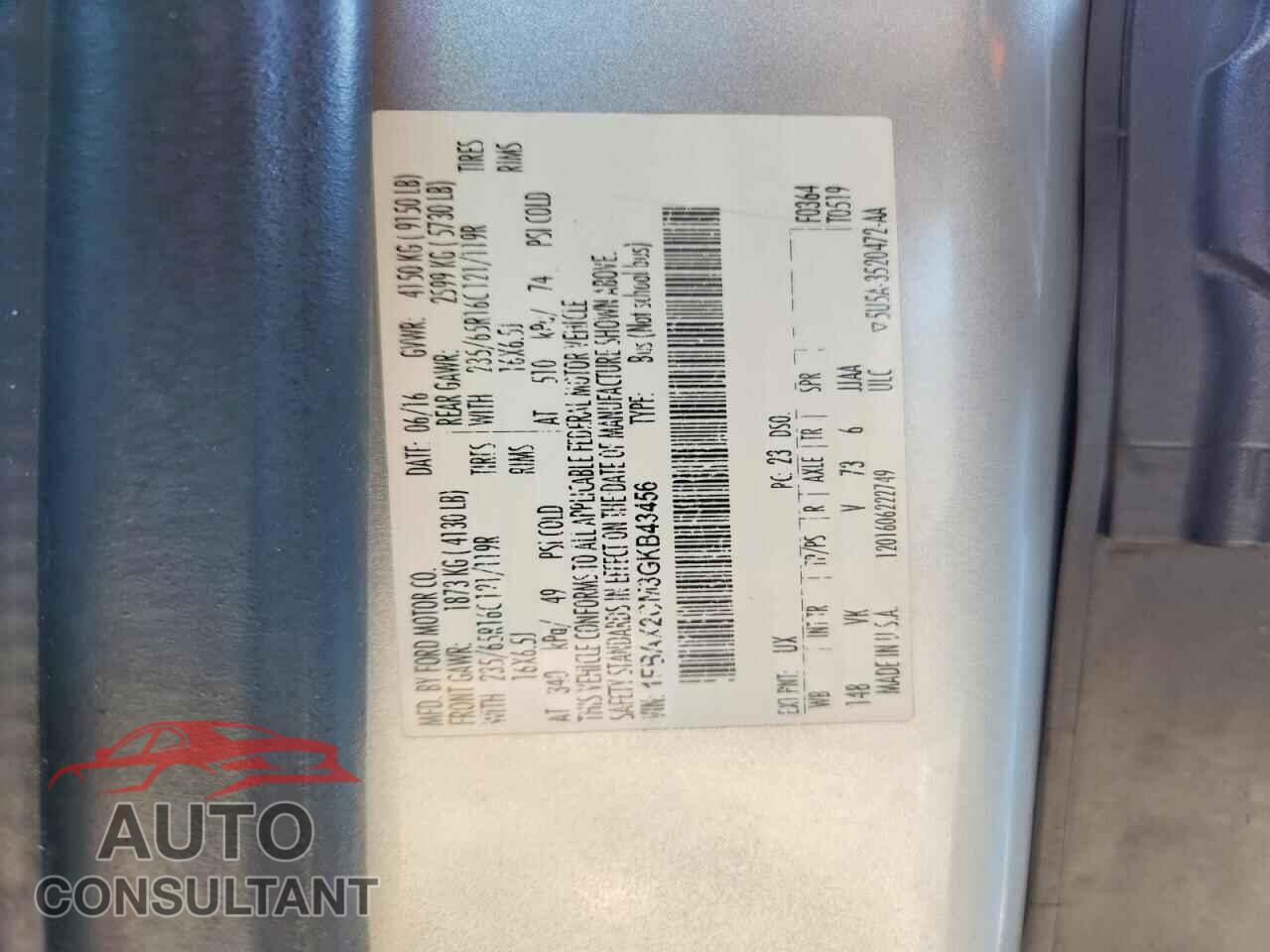 FORD TRANSIT 2016 - 1FBAX2CM3GKB43456