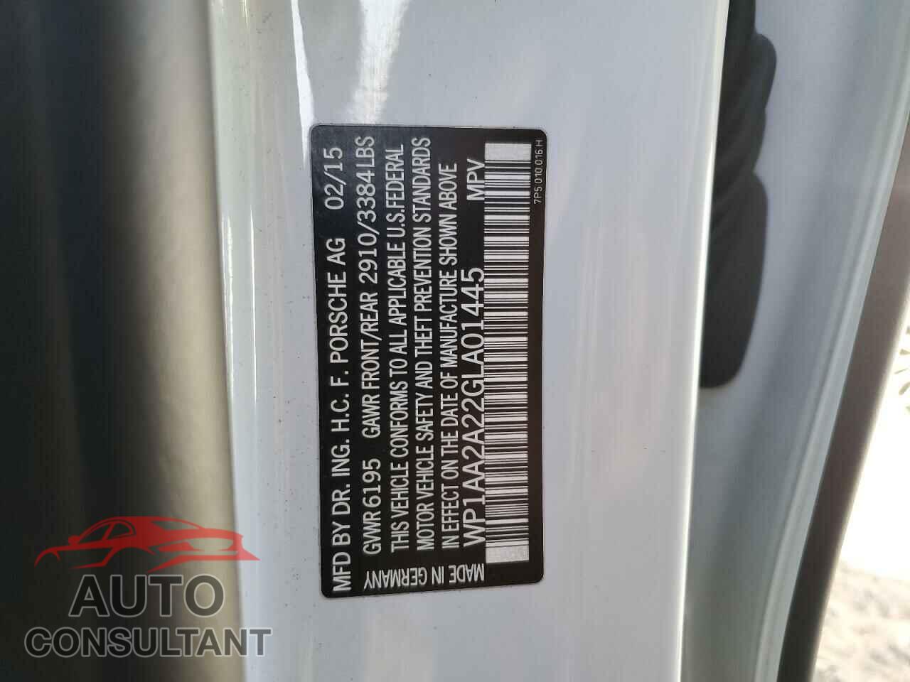 PORSCHE CAYENNE 2016 - WP1AA2A22GLA01445
