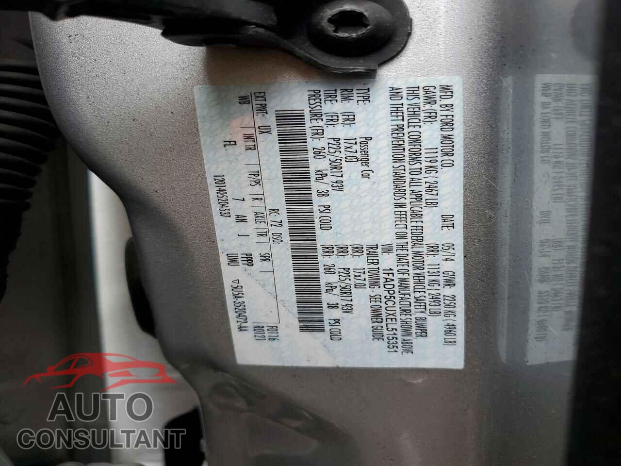FORD CMAX 2014 - 1FADP5CUXEL515351