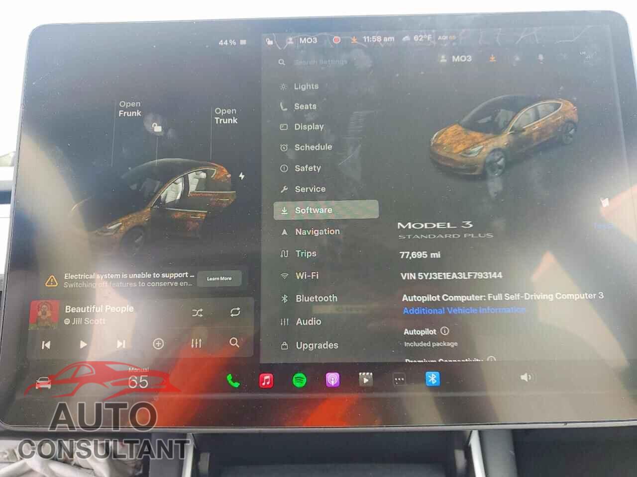 TESLA MODEL 3 2020 - 5YJ3E1EA3LF793144