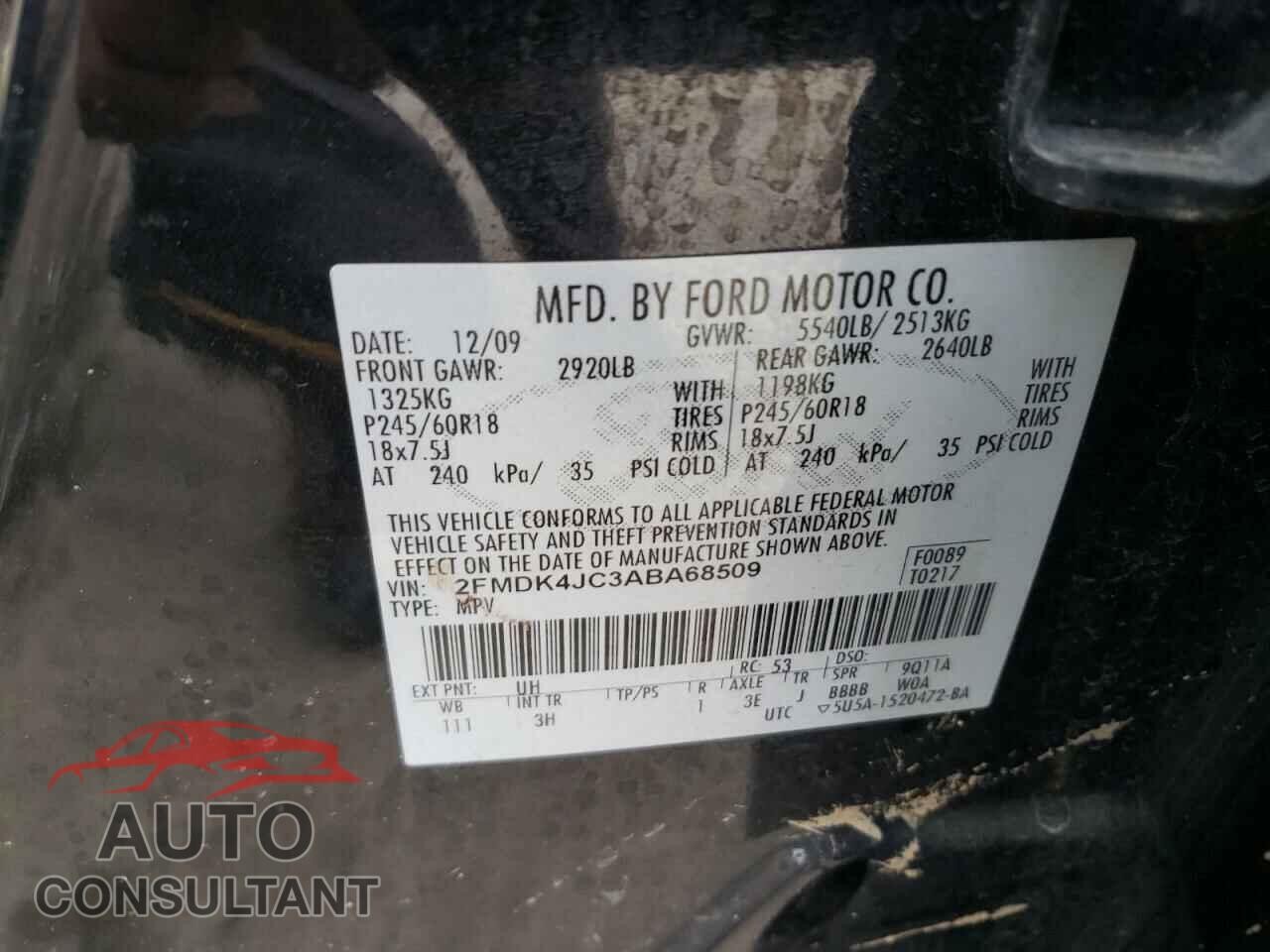 FORD EDGE 2010 - 2FMDK4JC3ABA68509