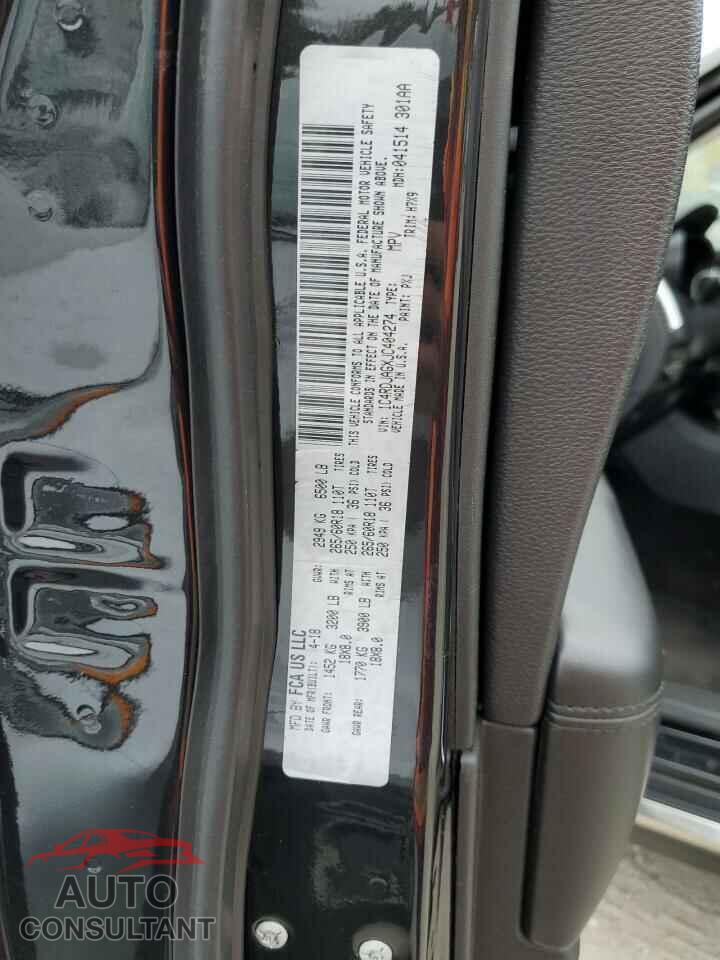 DODGE DURANGO 2018 - 1C4RDJAGXJC404274