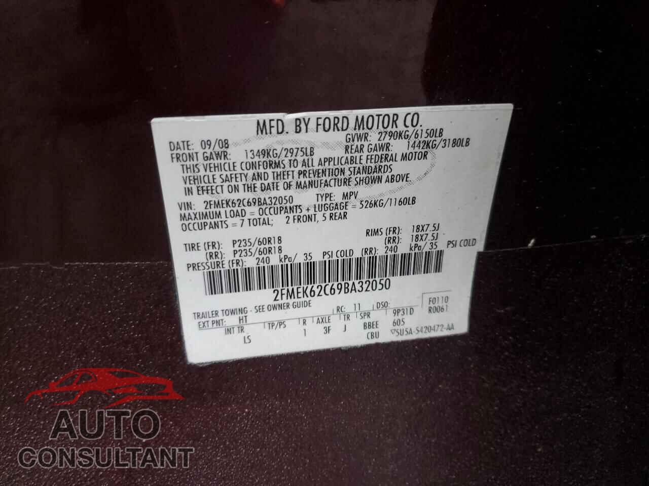 FORD FLEX 2009 - 2FMEK62C69BA32050