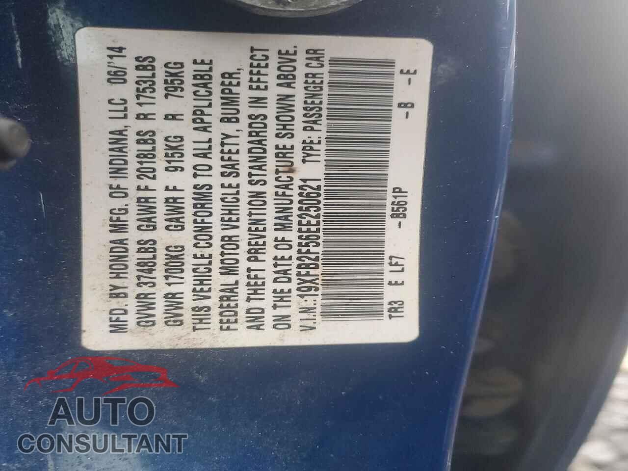 HONDA CIVIC 2014 - 19XFB2F56EE250621