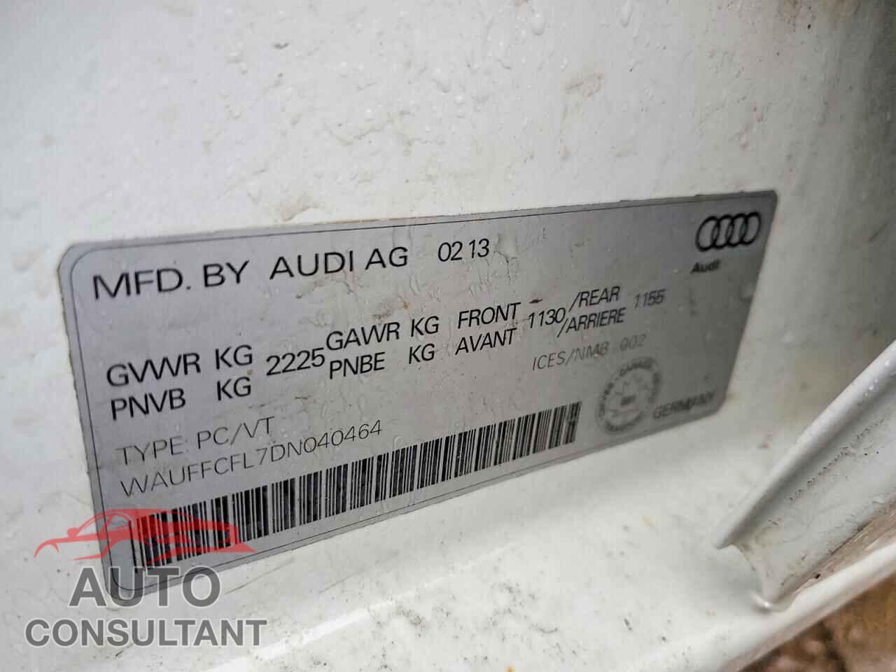 AUDI A4 2013 - WAUFFCFL7DN040464