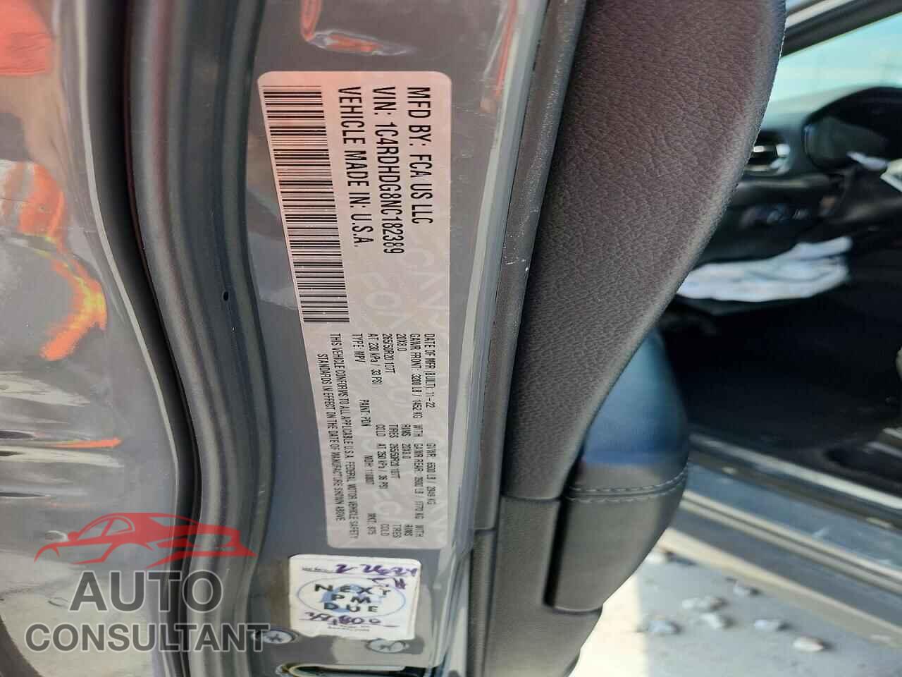 DODGE DURANGO 2022 - 1C4RDHDG8NC182389