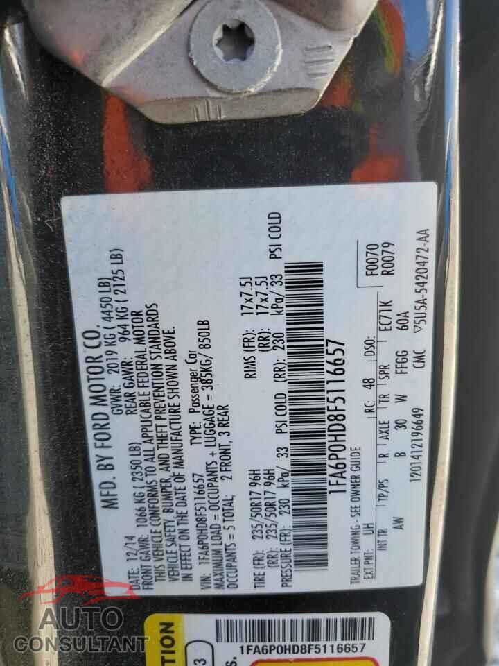 FORD FUSION 2015 - 1FA6P0HD8F5116657
