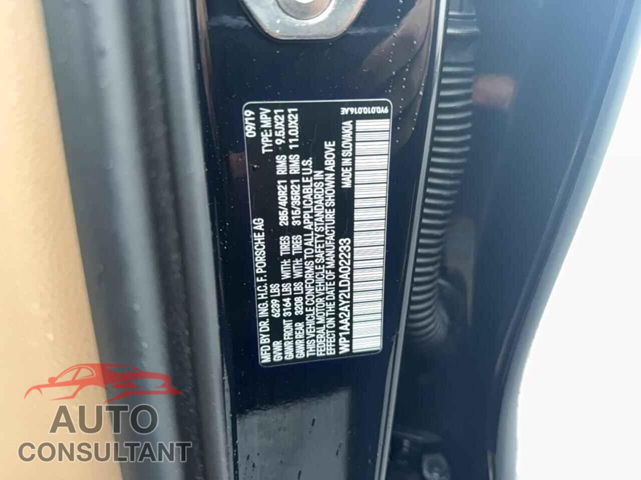 PORSCHE CAYENNE 2020 - WP1AA2AY2LDA02233