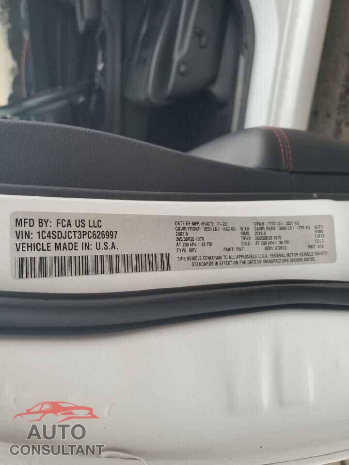 DODGE DURANGO 2023 - 1C4SDJCT3PC626997