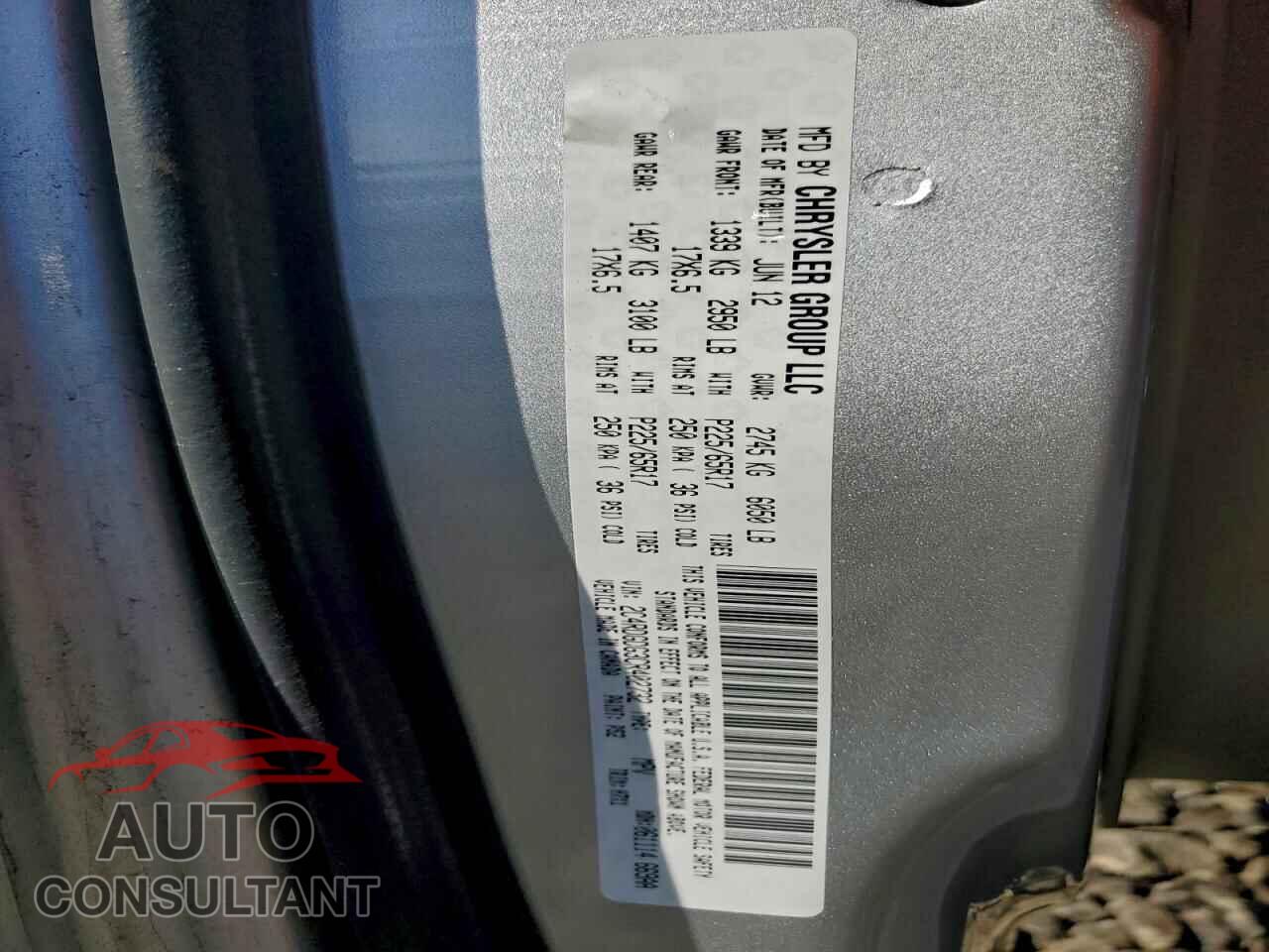 DODGE CARAVAN 2012 - 2C4RDGDG3CR402732