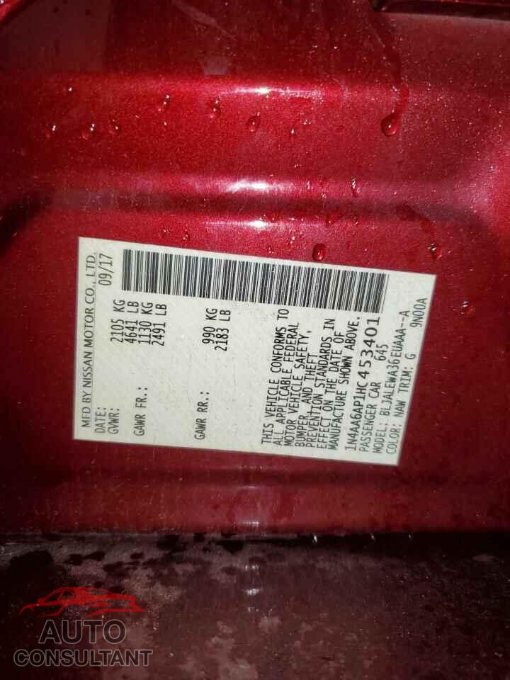 NISSAN MAXIMA 2017 - 1N4AA6AP1HC453401