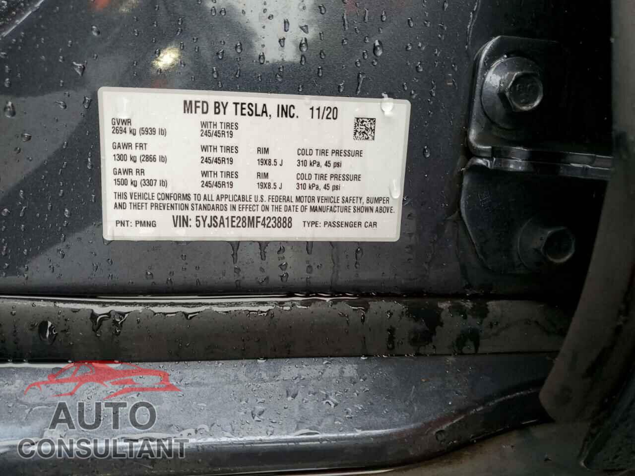 TESLA MODEL S 2021 - 5YJSA1E28MF423888