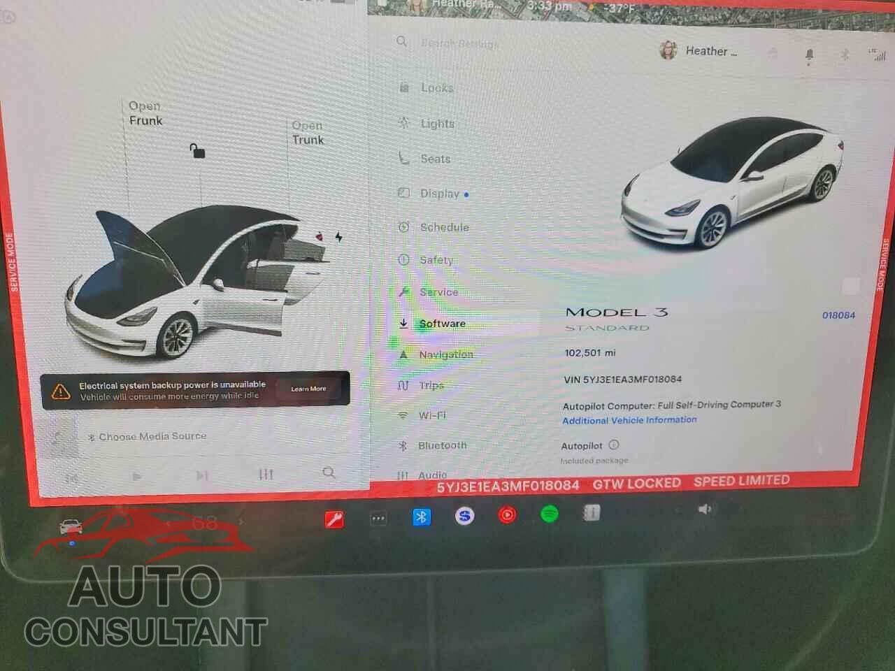 TESLA MODEL 3 2021 - 5YJ3E1EA3MF018084