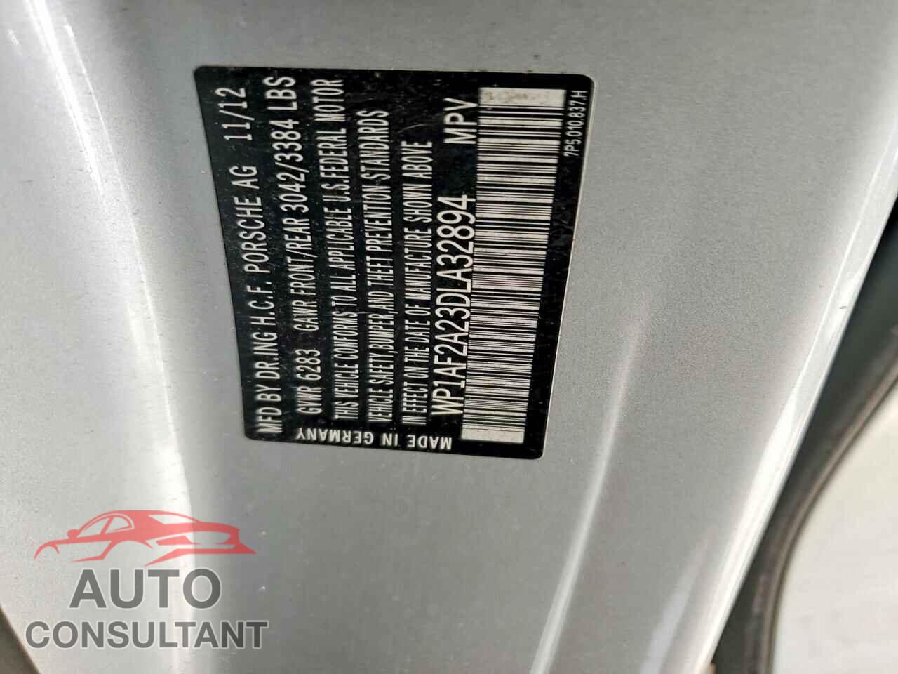 PORSCHE CAYENNE 2013 - WP1AF2A23DLA32894