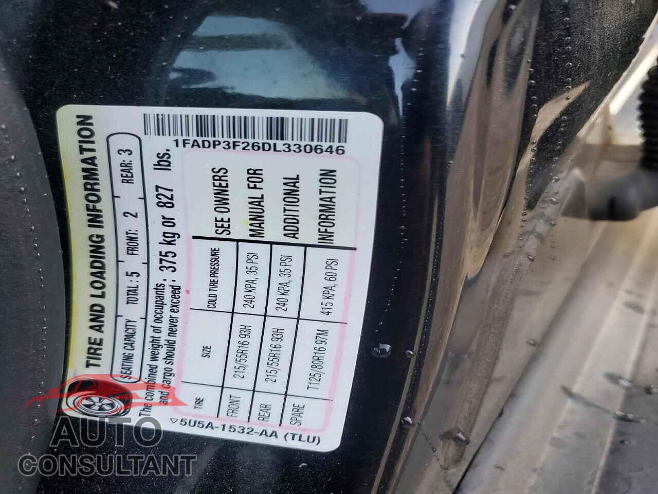 FORD FOCUS 2013 - 1FADP3F26DL330646