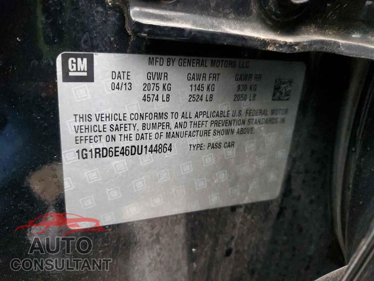CHEVROLET VOLT 2013 - 1G1RD6E46DU144864