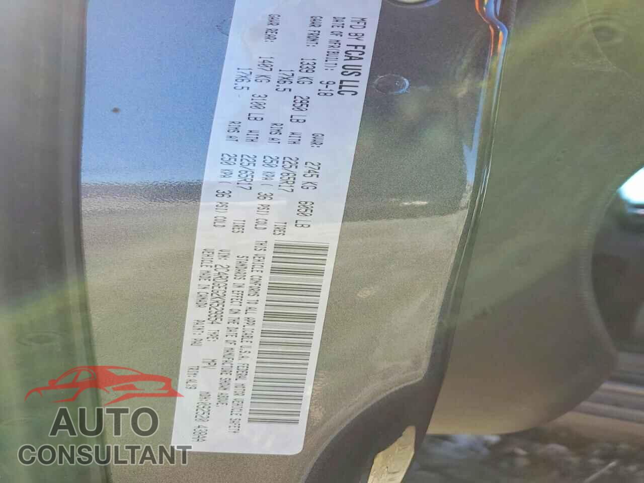 DODGE CARAVAN 2019 - 2C4RDGEG2KR529954