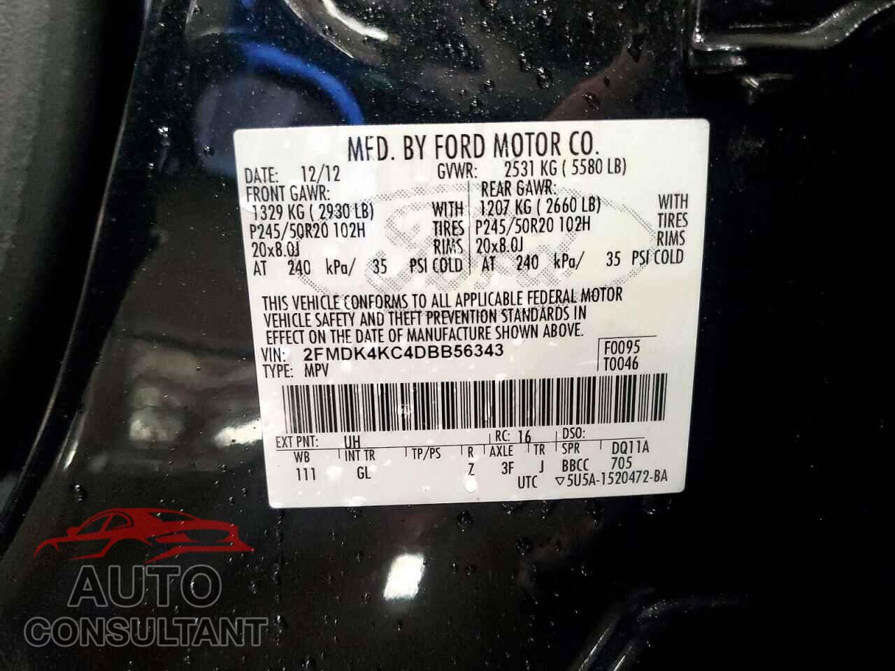 FORD EDGE 2013 - 2FMDK4KC4DBB56343