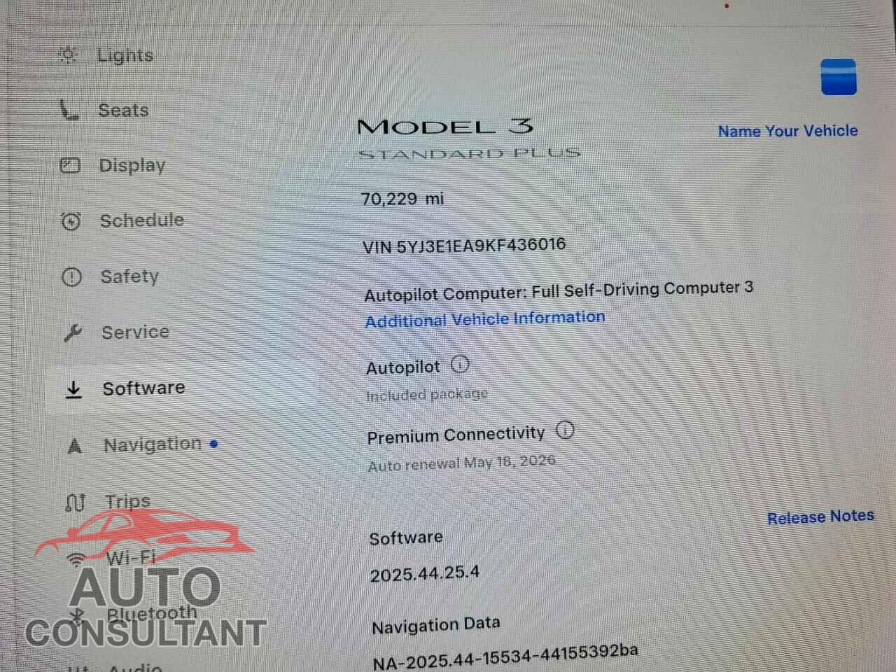 TESLA MODEL 3 2019 - 5YJ3E1EA9KF436016