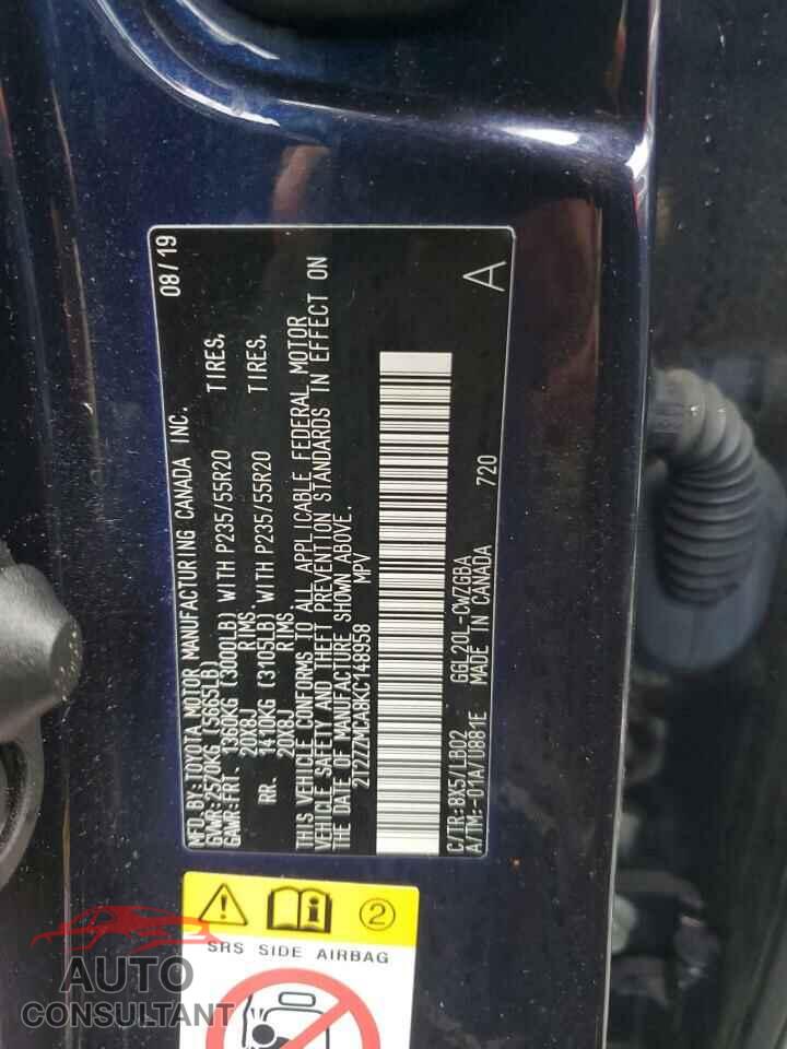 LEXUS RX350 2019 - 2T2ZZMCA8KC148958