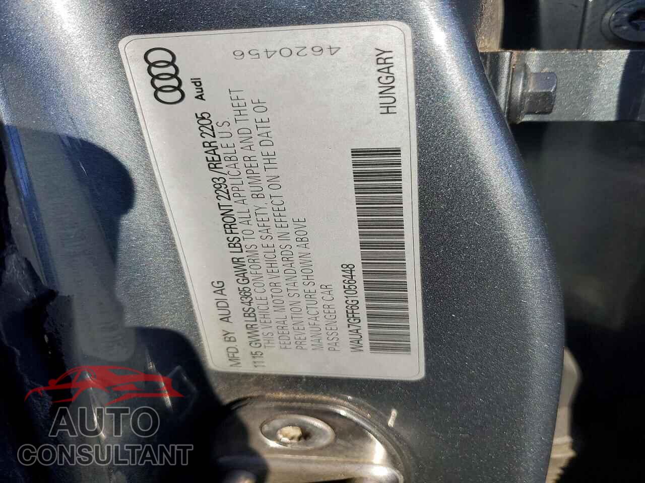 AUDI A3 2016 - WAUA7GFF6G1056448