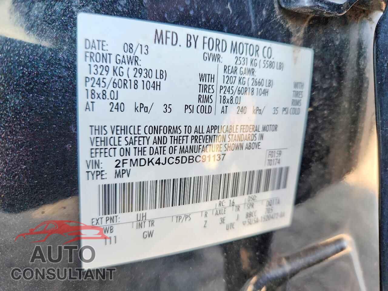 FORD EDGE 2013 - 2FMDK4JC5DBC91137