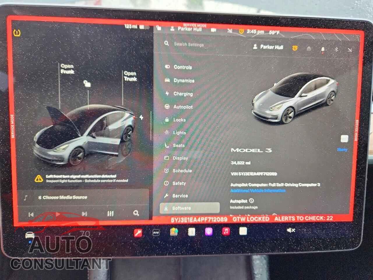 TESLA MODEL 3 2023 - 5YJ3E1EA4PF712089