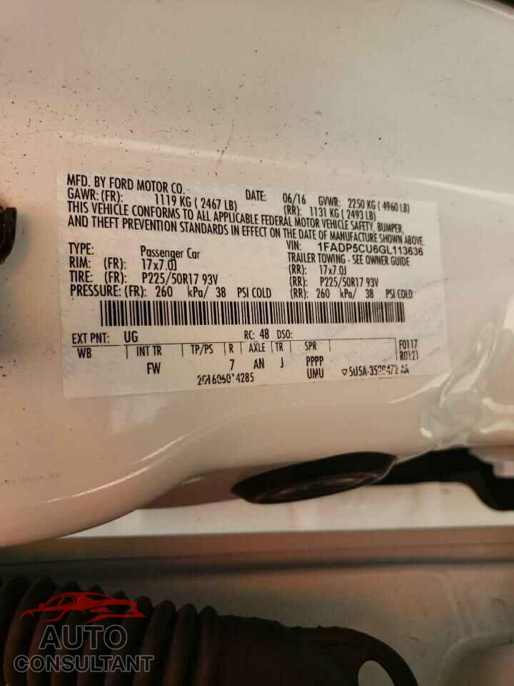FORD CMAX 2016 - 1FADP5CU6GL113636