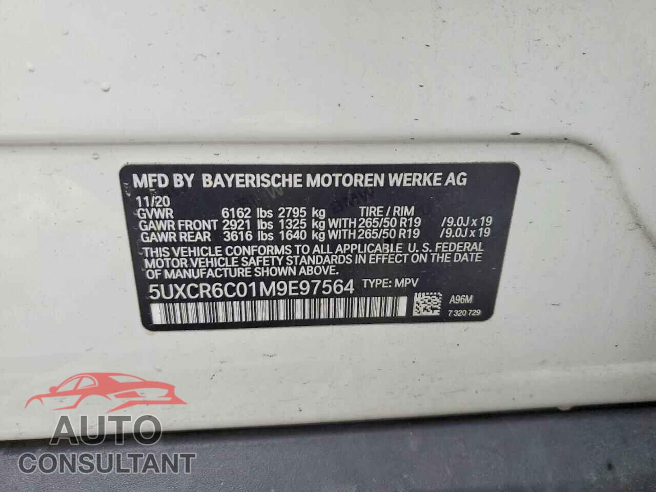 BMW X5 2021 - 5UXCR6C01M9E97564