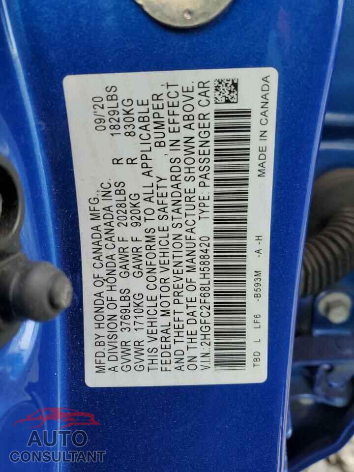 HONDA CIVIC 2020 - 2HGFC2F68LH588420