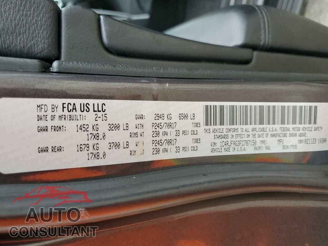 JEEP GRAND CHER 2015 - 1C4RJFAG3FC787150