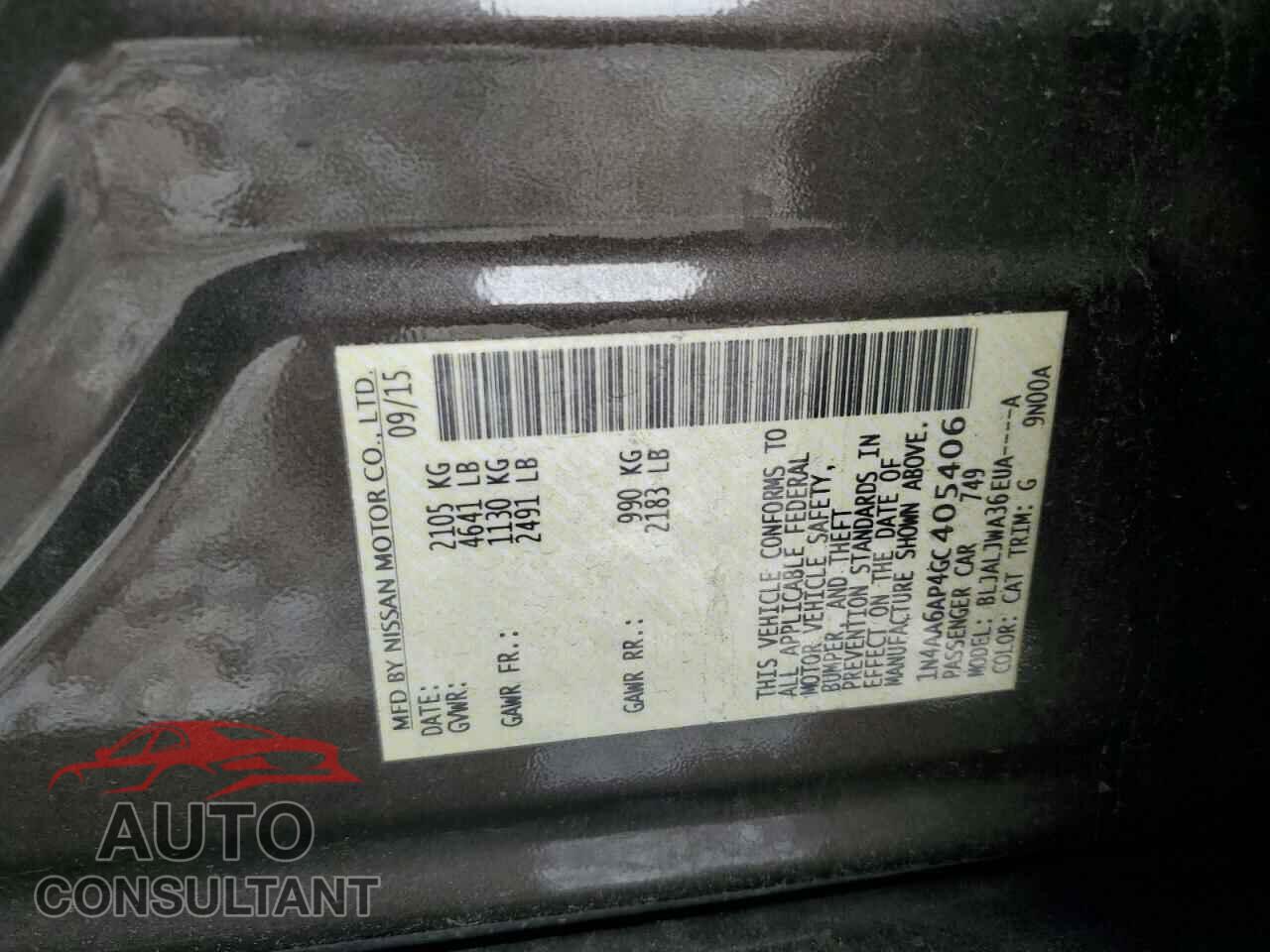NISSAN MAXIMA 2016 - 1N4AA6AP4GC405406