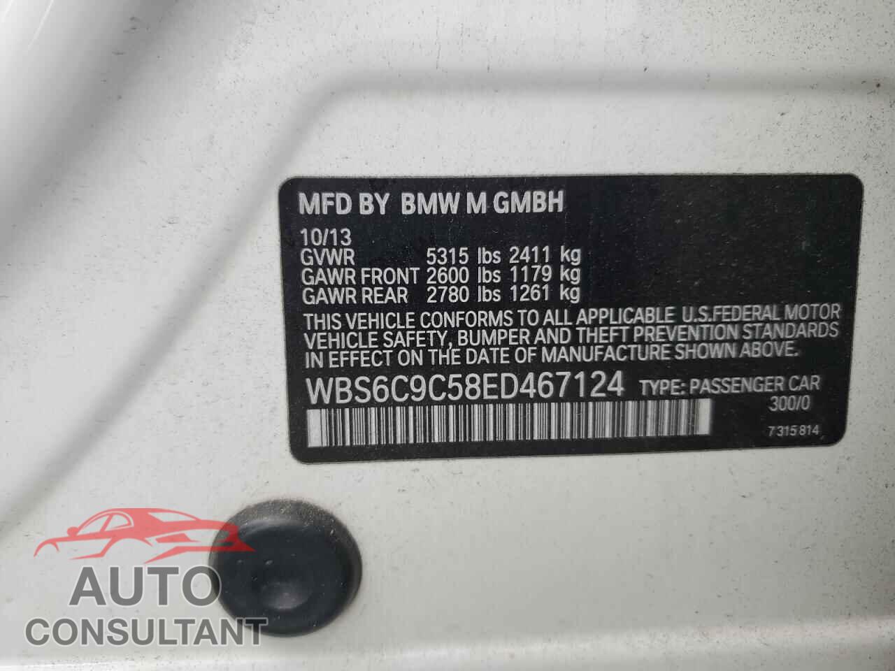 BMW M6 2014 - WBS6C9C58ED467124