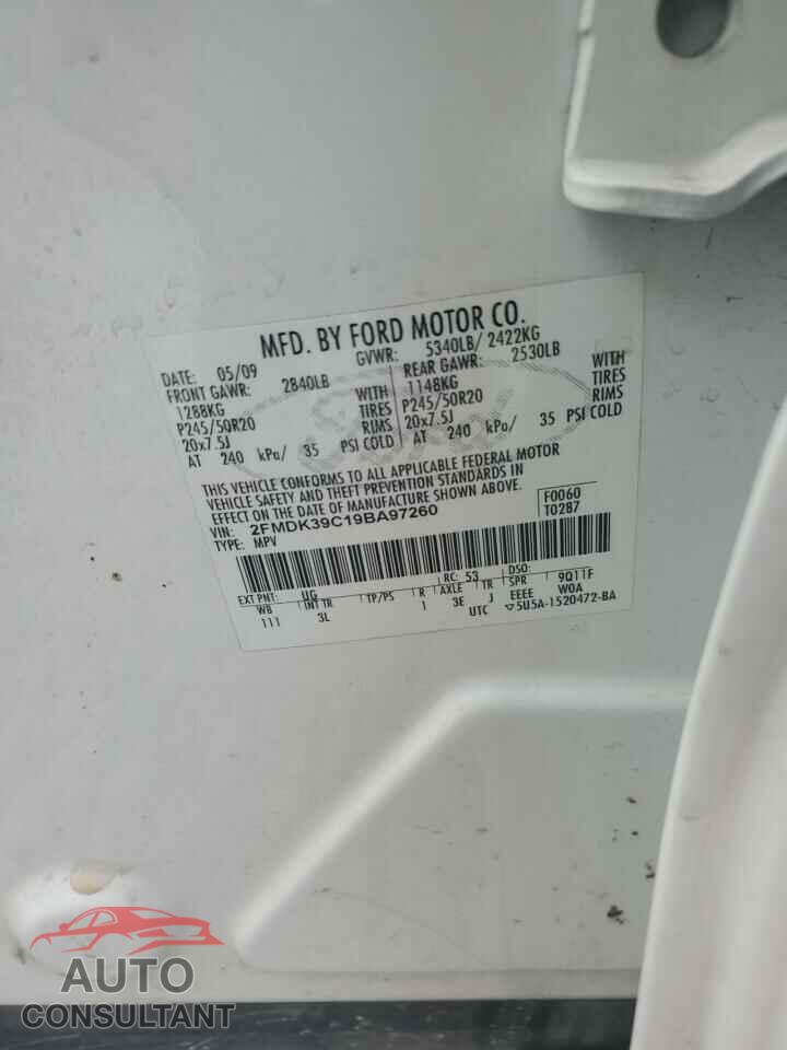 FORD EDGE 2009 - 2FMDK39C19BA97260