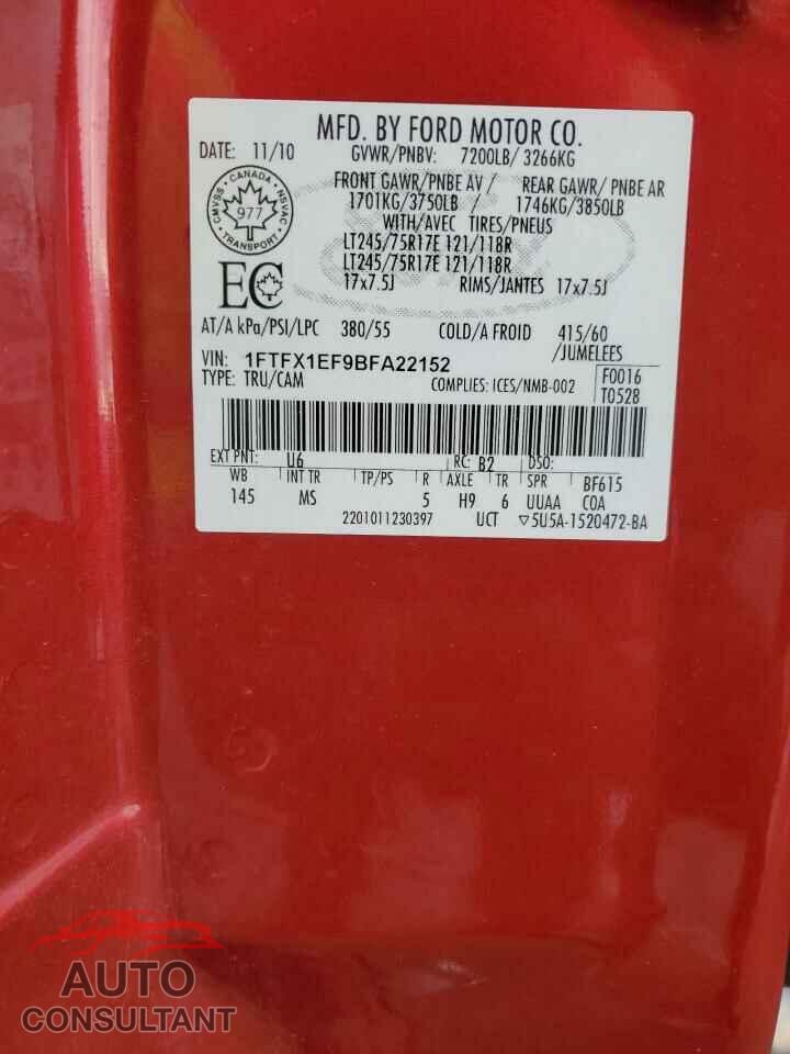 FORD F-150 2011 - 1FTFX1EF9BFA22152