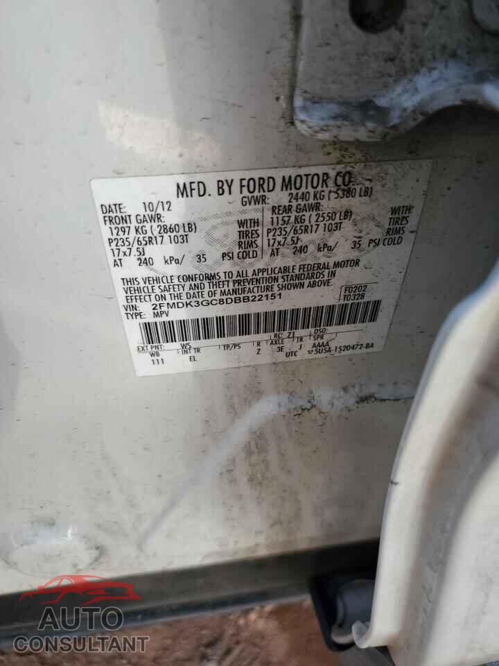 FORD EDGE 2013 - 2FMDK3GC8DBB22151