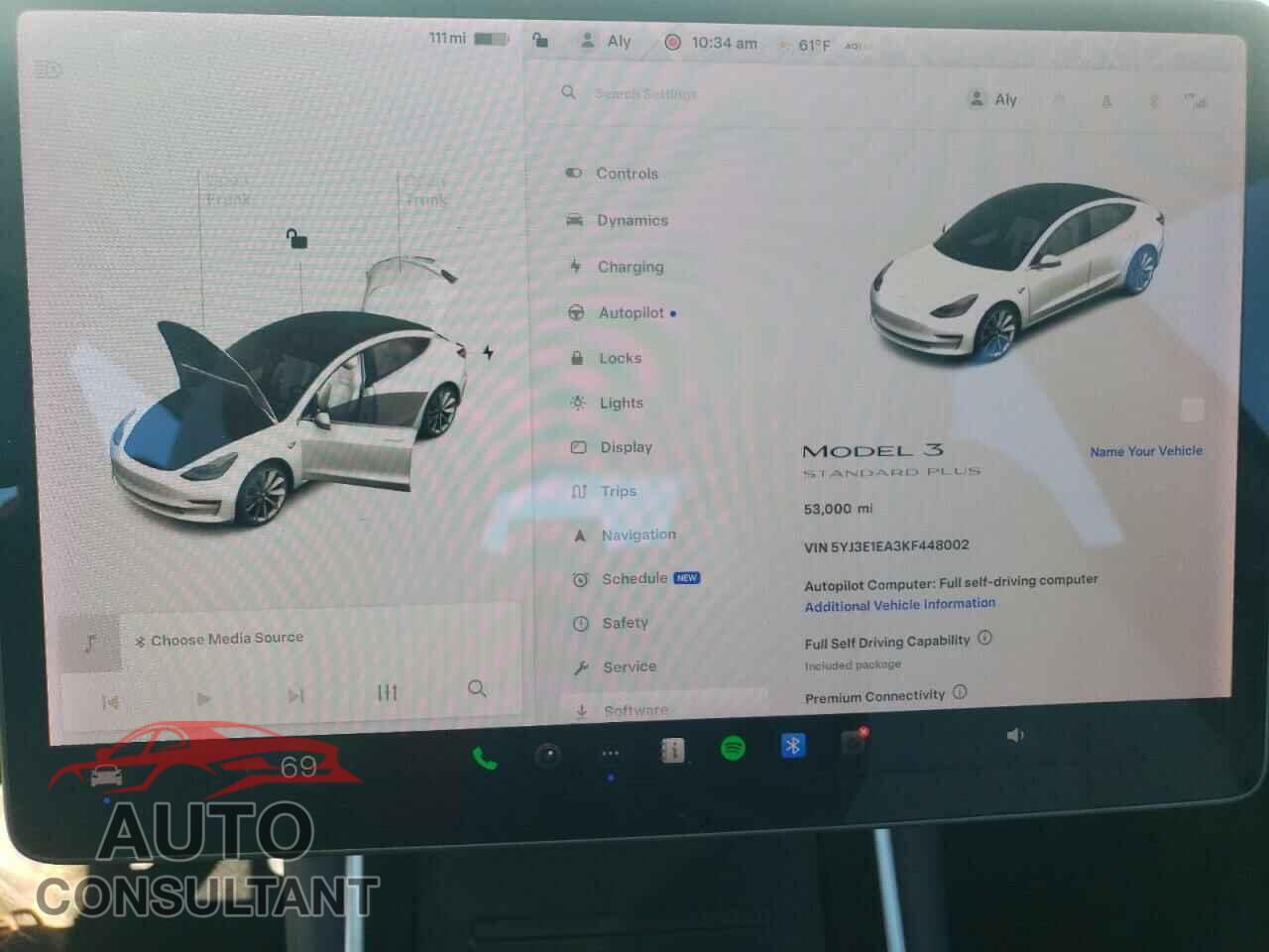 TESLA MODEL 3 2019 - 5YJ3E1EA3KF448002