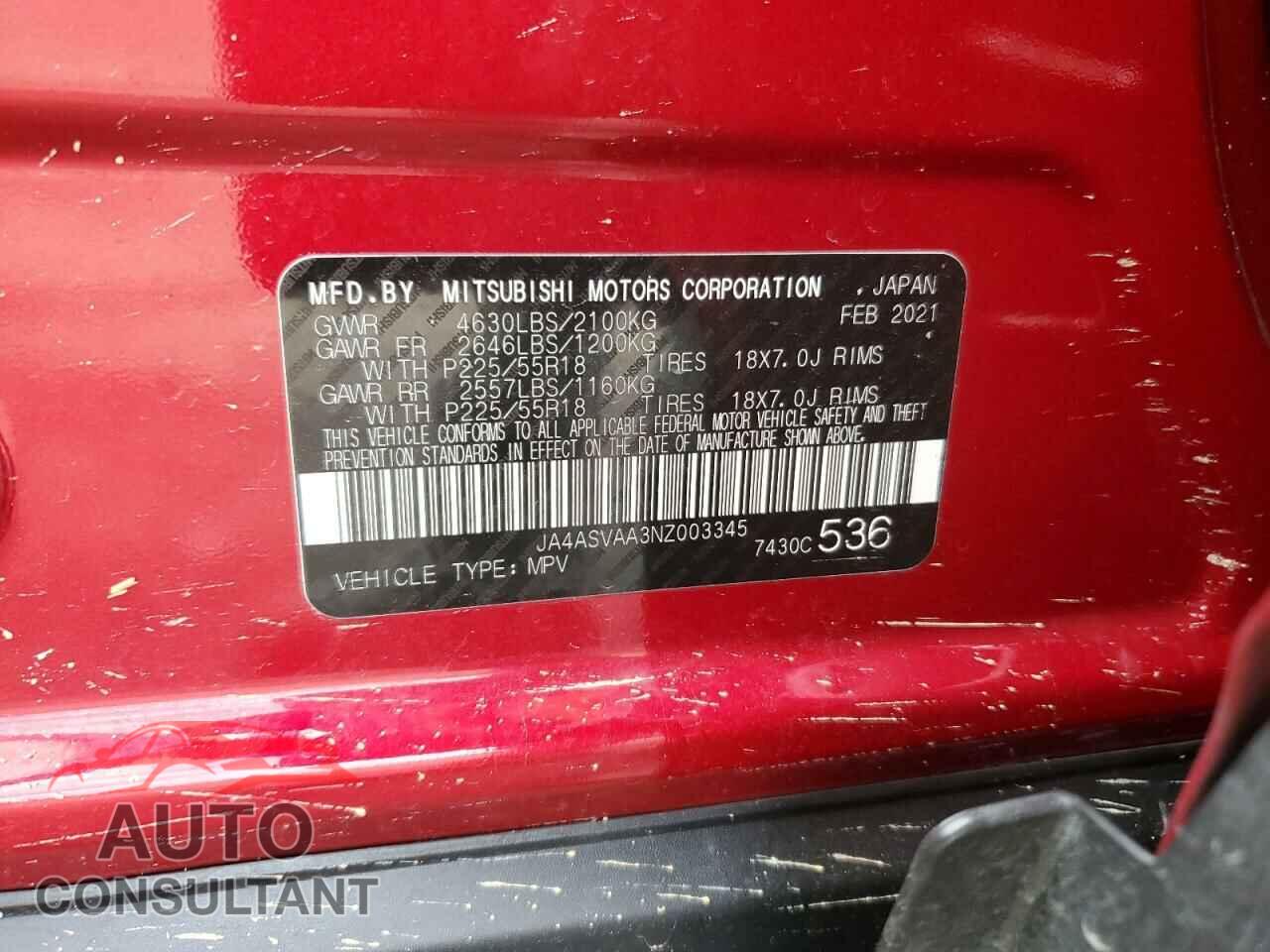 MITSUBISHI ECLIPSE 2022 - JA4ASVAA3NZ003345